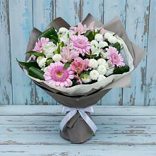 Букет цветов из:  Герберы, Альстромерии и Хризантемы #REPLACE_PRED# Бесстрашной