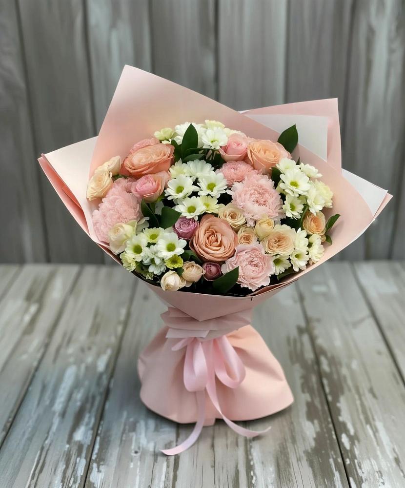 Букет цветов из: Гвоздики, Розы и Хризантемы в Бесстрашной