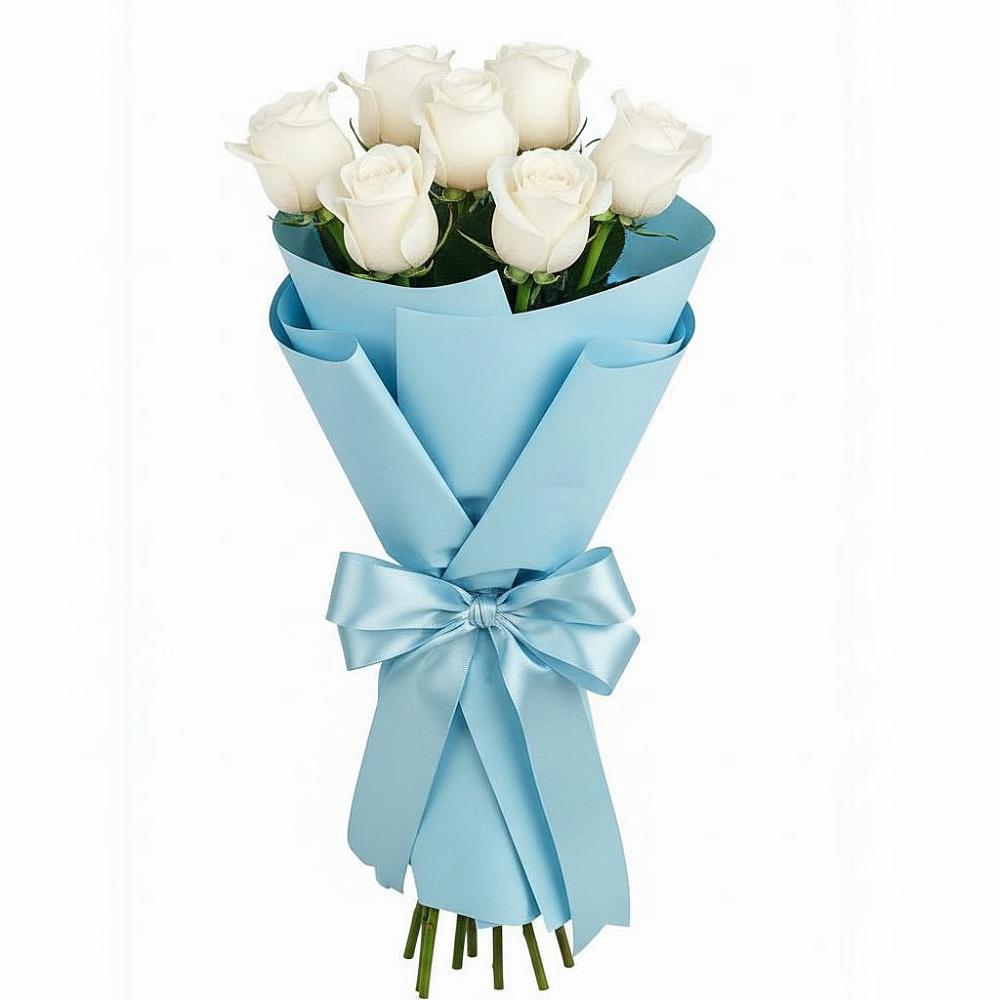 Букет 7 белых роз Проуд в Бесстрашной
