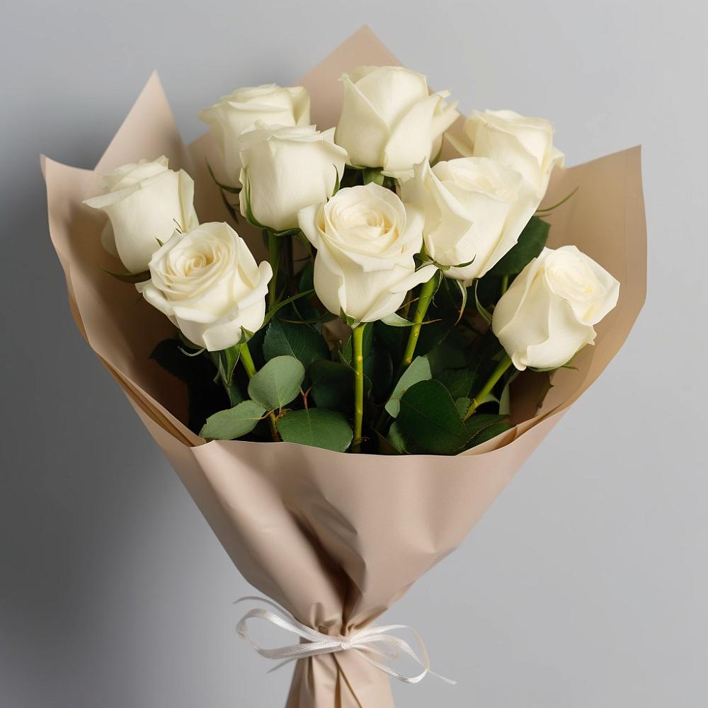 Букет 9 Белых роз Эдлесс Лав в Бесстрашной