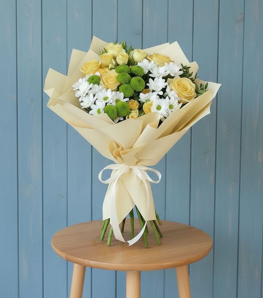 Букет цветов из: Хризантемы и Розы в Бесстрашной