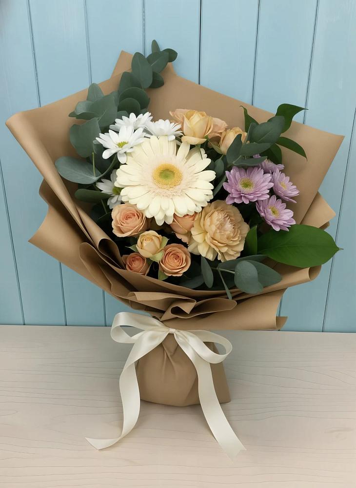 Букет цветов из: Герберы и Хризантемы в Бесстрашной