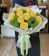 Букет цветов из:  Хризантемы и Розы в Бесстрашной