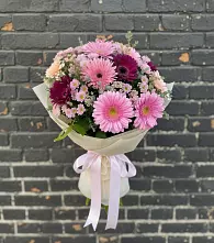Букет цветов из:  Герберы и Хризантемы в Бесстрашной
