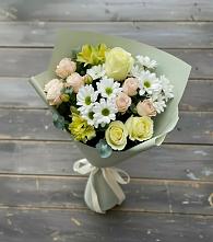 Букет цветов из:  Альстромерии, Розы и Хризантемы в Бесстрашной