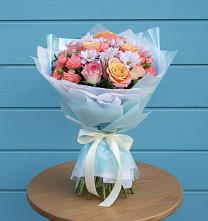 Букет цветов из:  Хризантемы и Розы в Бесстрашной