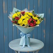 Букет цветов из:  Альстромерии и Хризантемы в Бесстрашной